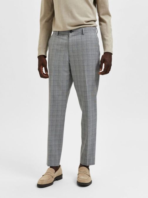 SLIM FIT CHECKED TROUSERS