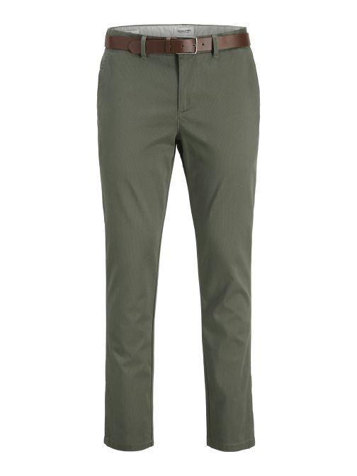 SLIM FIT CHINO PANTS WITH BELT