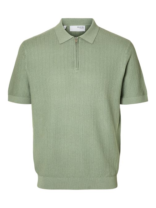 KNITTED HALF ZIP POLO SHIRT