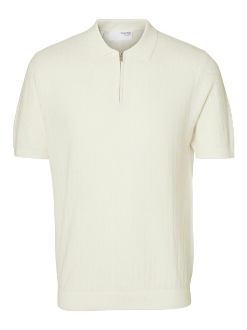 KNITTED HALF ZIP POLO SHIRT