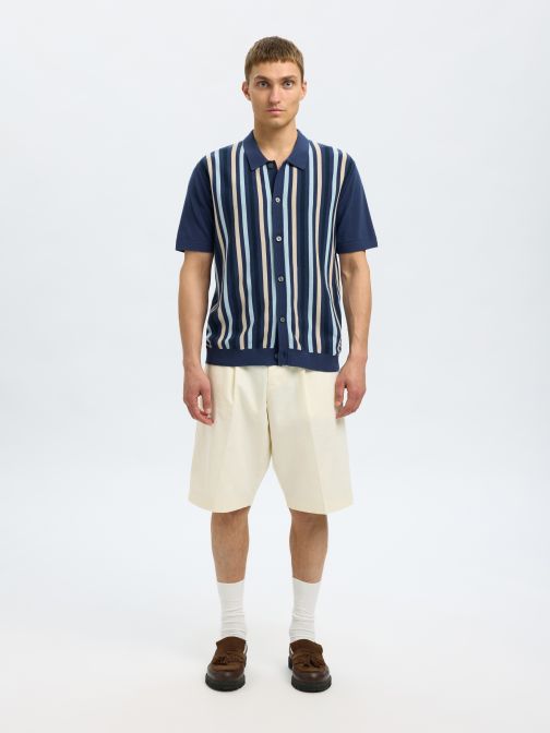 KNITTED STRIPED CARDIGAN