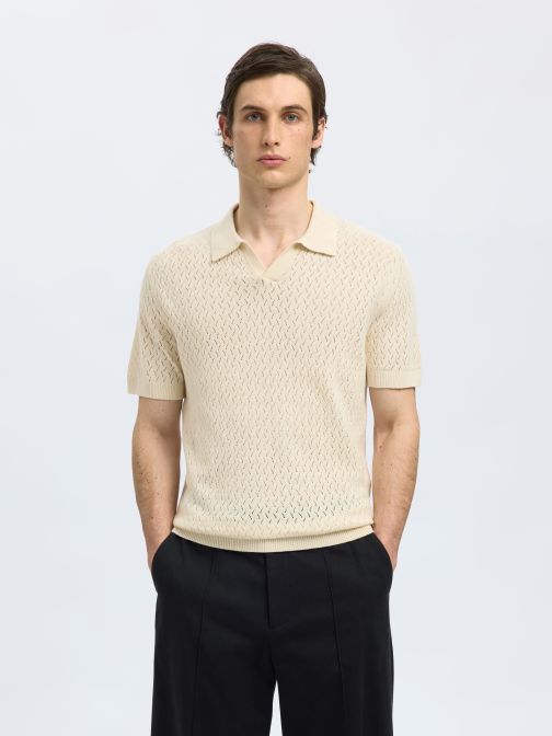 STRUCTURED KNITTED POLO SHIRT