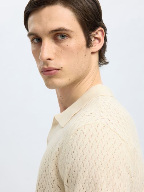 STRUCTURED KNITTED POLO SHIRT