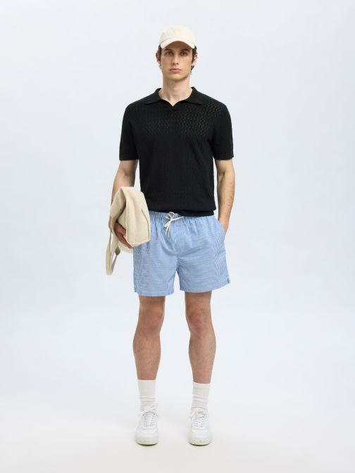 STRUCTURED KNITTED POLO SHIRT