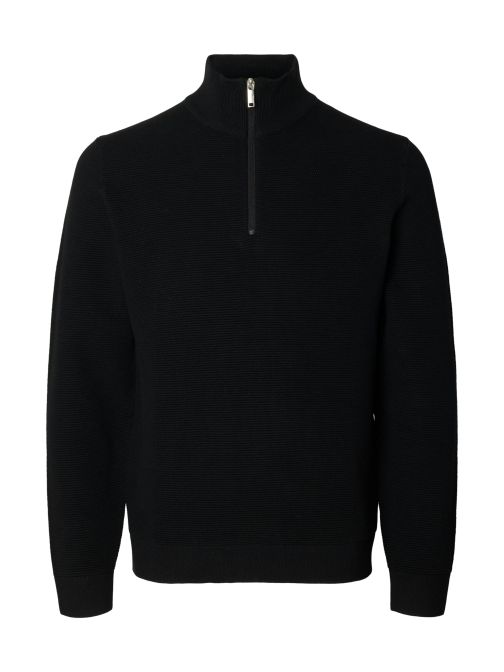 HALF ZIPPED KNITTED PULLOVER