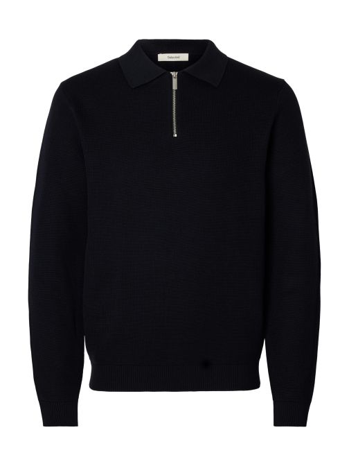 HALF ZIPPED KNITTED PULLOVER