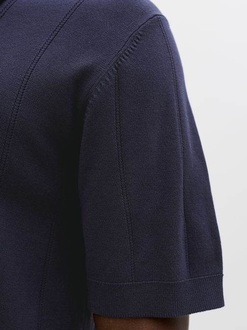 STRUCTURED KNITTED POLO SHIRT