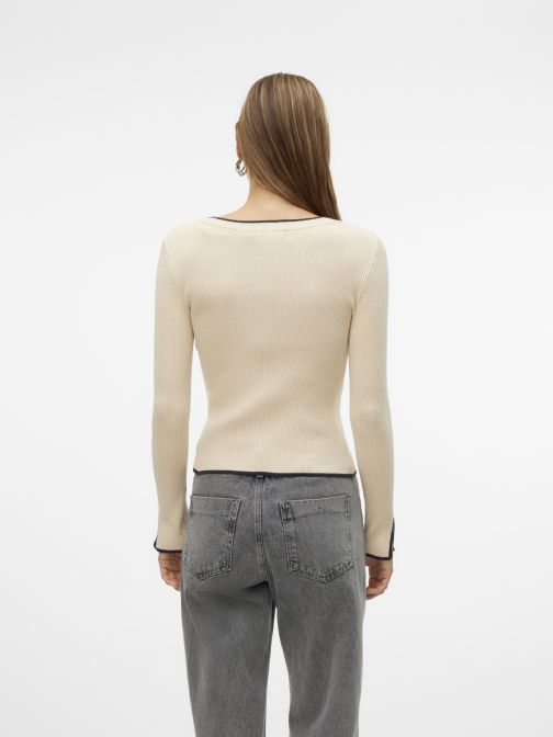 BORDÁZOTT HOSSZÚ UJJÚ PULÓVER 