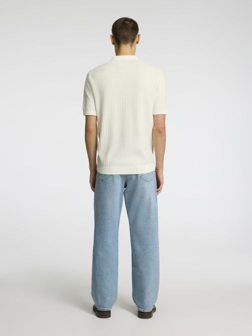 KNITTED HALF ZIP POLO SHIRT