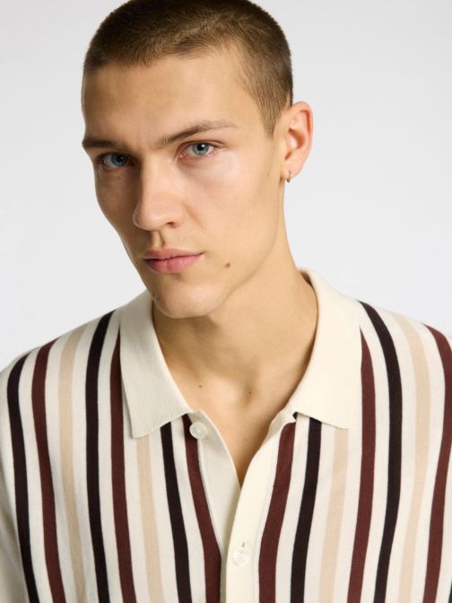 KNITTED STRIPED CARDIGAN