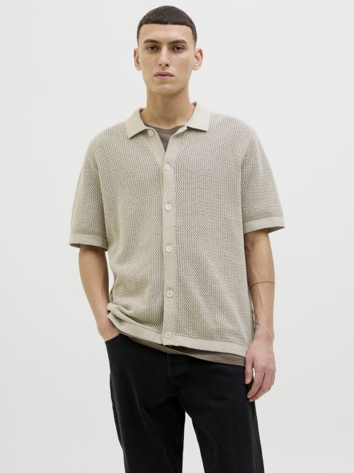 KNITTED POLO CARDIGAN