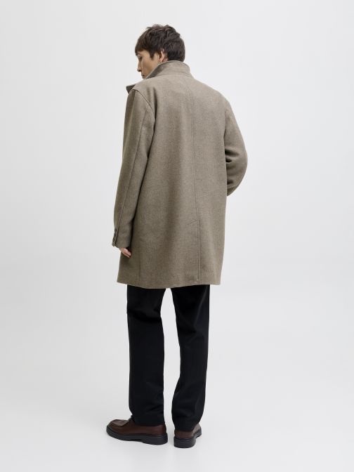 WOOL BLEND STANCOLLAR COAT