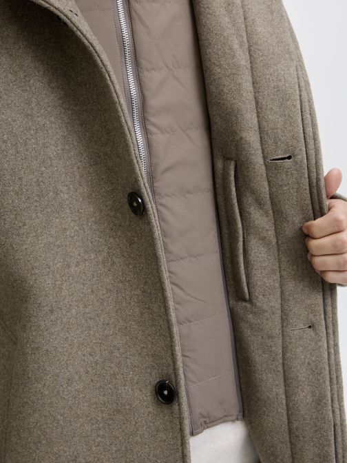 WOOL BLEND STANCOLLAR COAT